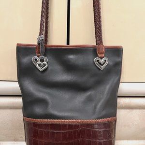 Vintage Brighton Leather Bag - Black/Brown
